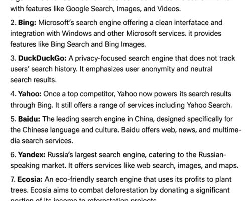 List of Search Engines