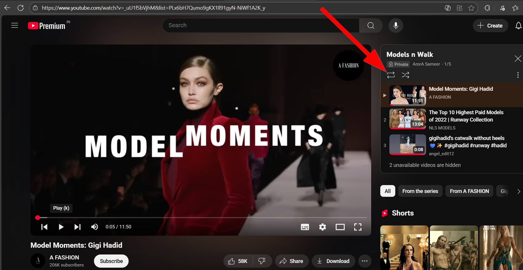Loop Playlist Button