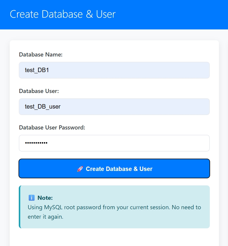 Created DB n User SS-01