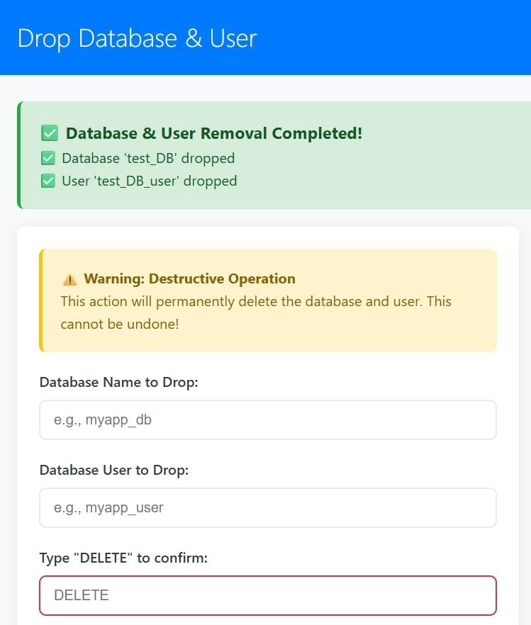 Drop DB and User SS 02